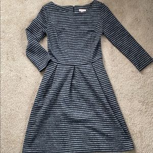 Black and white striped dress